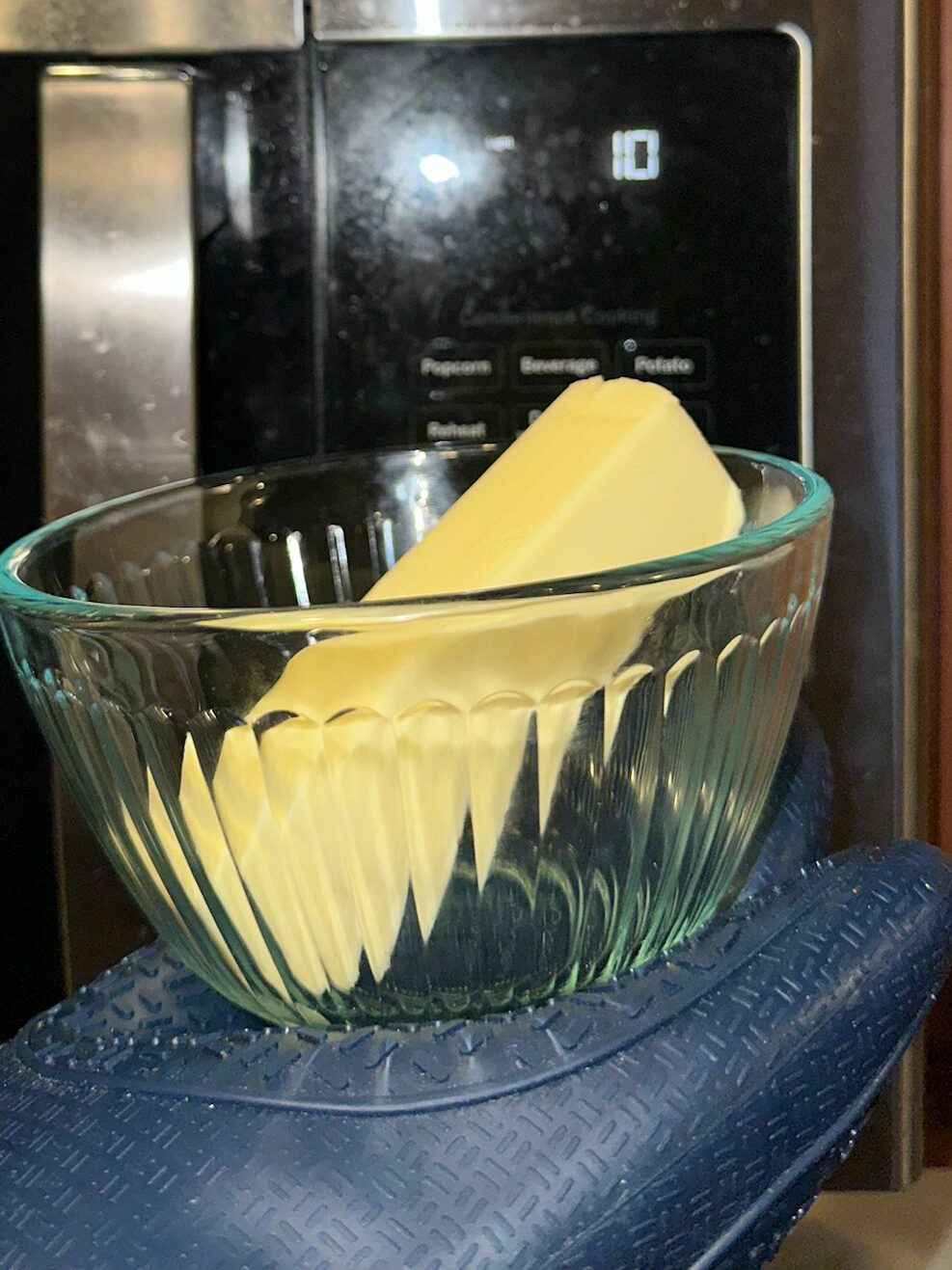 Ensure the butter is in a microwave safe bowl before melting the butter